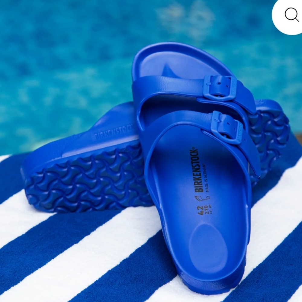 Birkenstock Blue Slide Sandals